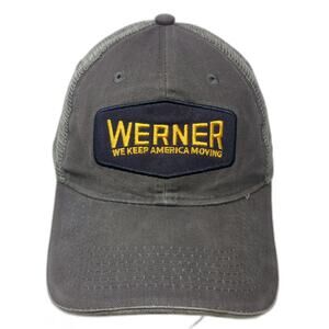 Werner Baseball Cap Gray One Size Mesh Back Patch Drive Werner Trucking hat